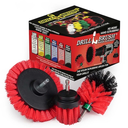 Drill Brush Power Scrubber By Useful Products 5 in W 5 in L Brush, Red R-EMS-2L-QC-DB